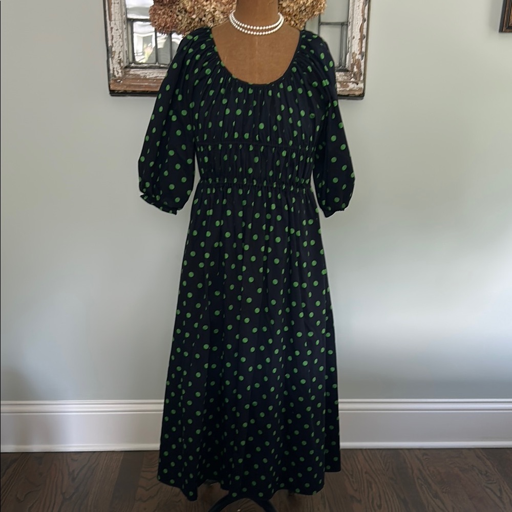 Kate Spade Green Puff Sleeve Sundress